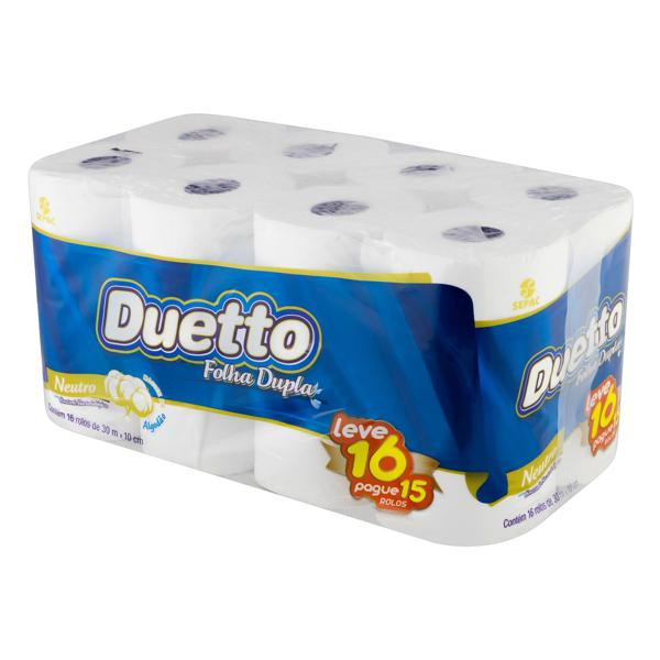 Papel Higiênico  Duetto c/ 16 fd 30mt
